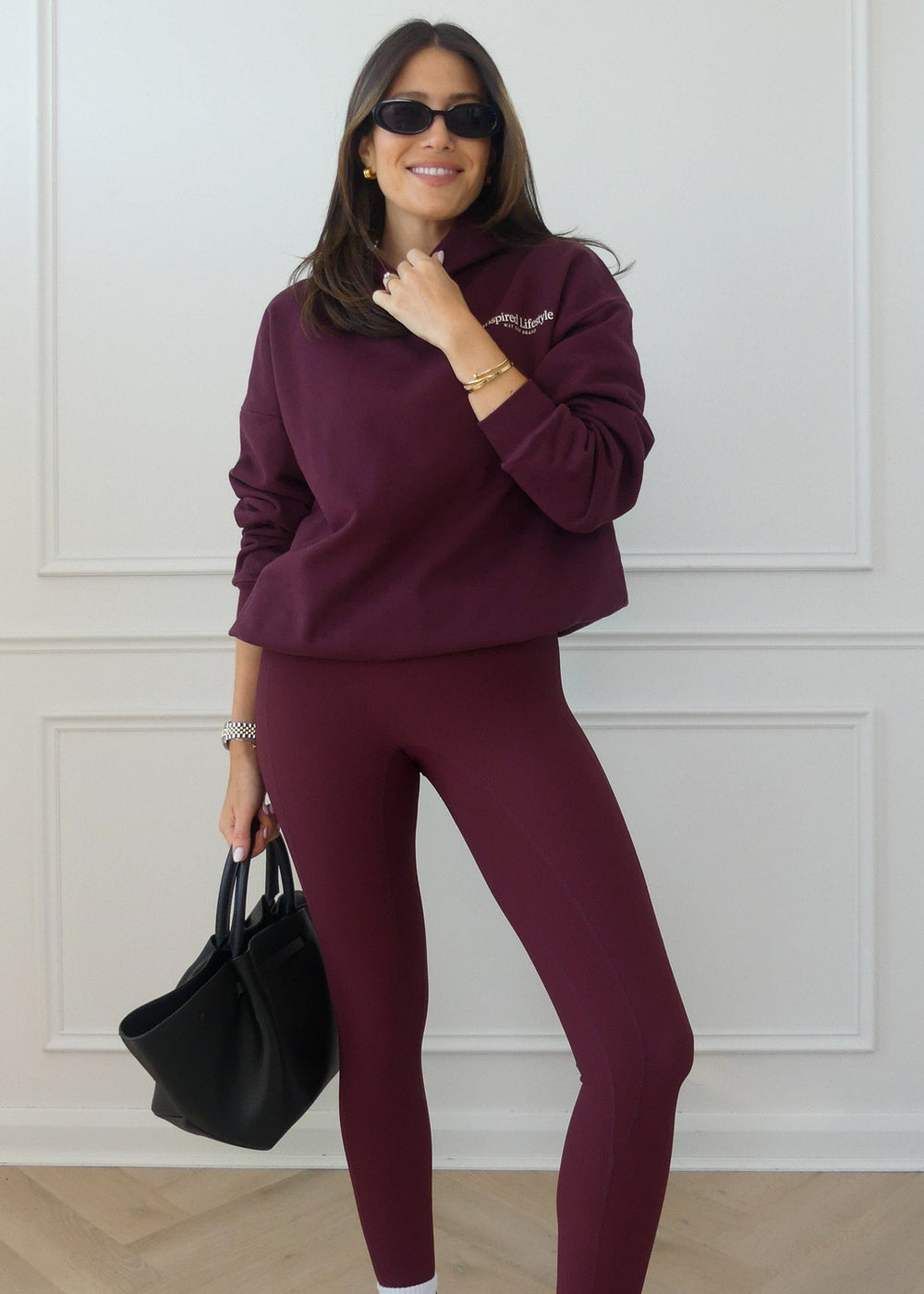 ADJUSTABLE HEM HOODIE - BORDEAUX