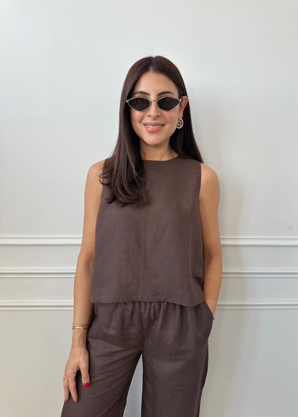 BOXY VEST - BROWN
